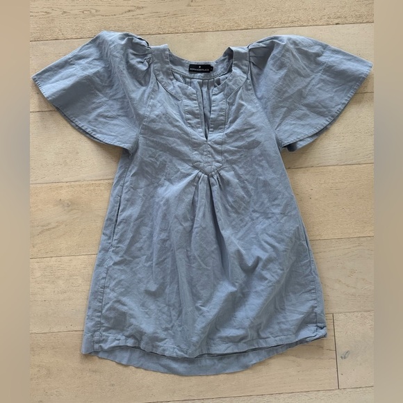 Tuckernuck Pomander Place Dress Finley Flutter Sleeve Mini in Slate Blue - Picture 3 of 8